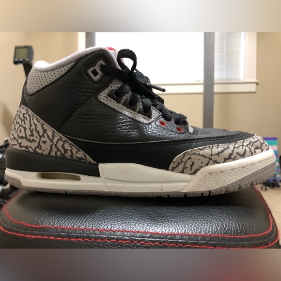 Air Jordan 3 Black Cement OG Youth BG GS 4.5y Women 6 6w - Picture 5 of 7